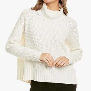 Madewell waffle-knit turtleneck white sweater